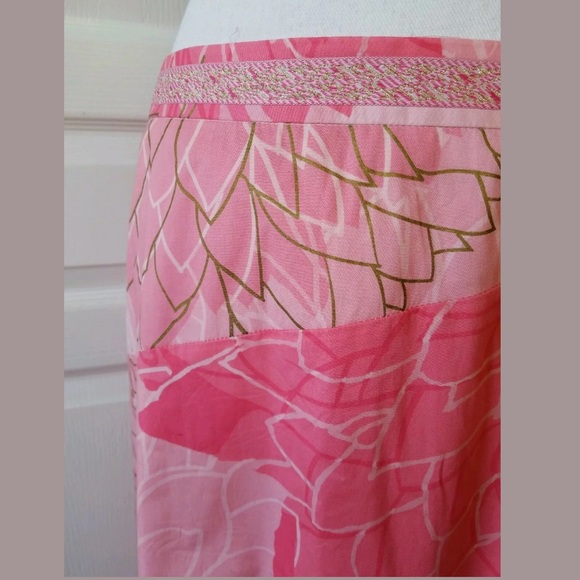 Anthropologie Odille Pink Floral A-line Skirt - Picture 3 of 7
